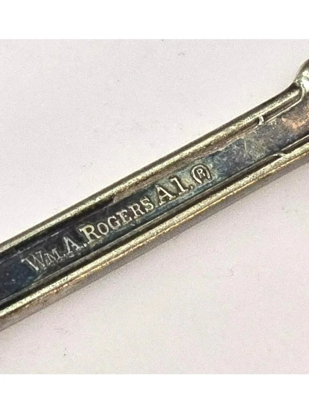 Antique Rogers Soup Spoon A1 Silverplate Ornate Floral Handle Vintage CM2275